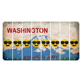 Washington Evergreen State Cut License Plate Strips (Set of 8) Emoji - Shades