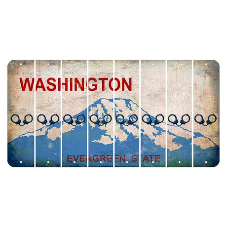 Washington Evergreen State Cut License Plate Strips (Set of 8) Handcuffs