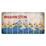 Washington Evergreen State Cut License Plate Strips (Set of 8) Wrecking Ball Crane