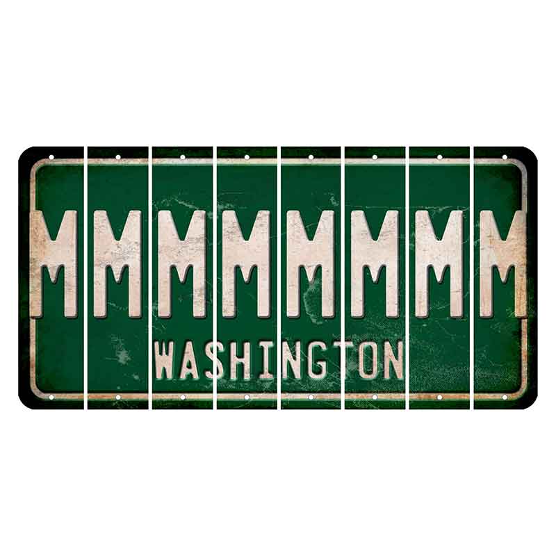 Washington Green Cut License Plate Strips (Set of 8) M