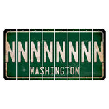 Washington Green Cut License Plate Strips (Set of 8) N