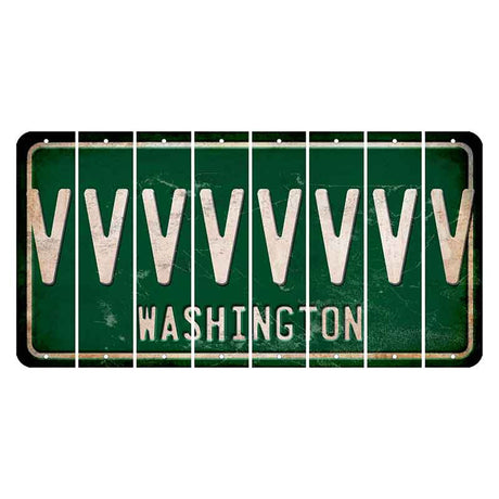 Washington Green Cut License Plate Strips (Set of 8) V