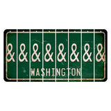 Washington Green Cut License Plate Strips (Set of 8) And Sign