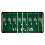 Washington Green Cut License Plate Strips (Set of 8) Tennis Racket