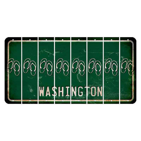 Washington Green Cut License Plate Strips (Set of 8) Flip Flops