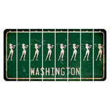 Washington Green Cut License Plate Strips (Set of 8) Female Golfer