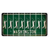 Washington Green Cut License Plate Strips (Set of 8) Male Golfer