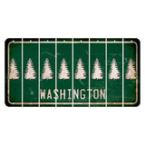 Washington Green Cut License Plate Strips (Set of 8) Pine Tree