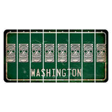 Washington Green Cut License Plate Strips (Set of 8) Tiki