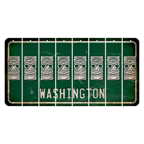 Washington Green Cut License Plate Strips (Set of 8) Tiki