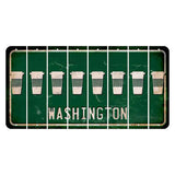Washington Green Cut License Plate Strips (Set of 8) Latte
