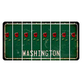 Washington Green Cut License Plate Strips (Set of 8) Red Rose