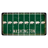 Washington Green Cut License Plate Strips (Set of 8) Bear