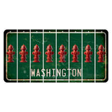 Washington Green Cut License Plate Strips (Set of 8) Fire Hydrant