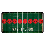 Washington Green Cut License Plate Strips (Set of 8) Emoji - Angry