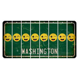Washington Green Cut License Plate Strips (Set of 8) Emoji - Winking