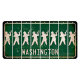Washington Green Cut License Plate Strips (Set of 8) Fireman with Axe