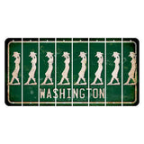 Washington Green Cut License Plate Strips (Set of 8) Cowgirl - Leaning