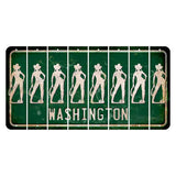 Washington Green Cut License Plate Strips (Set of 8) Cowgirl