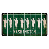 Washington Green Cut License Plate Strips (Set of 8) Soldier - Saluting