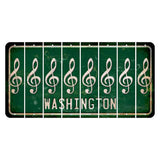 Washington Green Cut License Plate Strips (Set of 8) Music Note