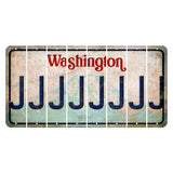 Washington Mount Rainier Cut License Plate Strips (Set of 8) J