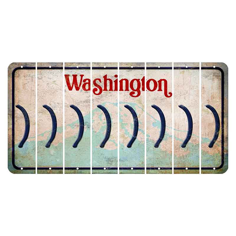 Washington Mount Rainier Cut License Plate Strips (Set of 8) Parenthesis - Right