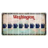 Washington Mount Rainier Cut License Plate Strips (Set of 8) Beer Mug