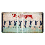 Washington Mount Rainier Cut License Plate Strips (Set of 8) Female Golfer