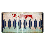 Washington Mount Rainier Cut License Plate Strips (Set of 8) Surfboard