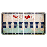 Washington Mount Rainier Cut License Plate Strips (Set of 8) Latte