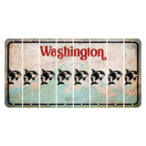 Washington Mount Rainier Cut License Plate Strips (Set of 8) Whale