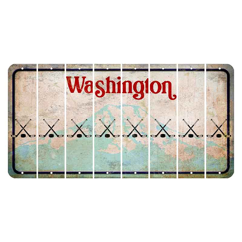 Washington Mount Rainier Cut License Plate Strips (Set of 8) Hockey