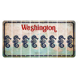 Washington Mount Rainier Cut License Plate Strips (Set of 8) Seahorse