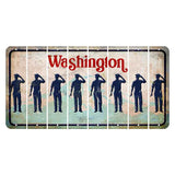 Washington Mount Rainier Cut License Plate Strips (Set of 8) Police Officer