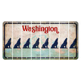 Washington Mount Rainier Cut License Plate Strips (Set of 8) Howling Wolf