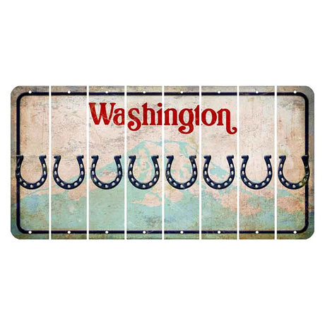 Washington Mount Rainier Cut License Plate Strips (Set of 8) Horseshoe