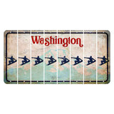 Washington Mount Rainier Cut License Plate Strips (Set of 8) Snowboarder