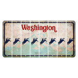 Washington Mount Rainier Cut License Plate Strips (Set of 8) Bull Rider