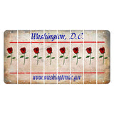 Washington DC.gov Cut License Plate Strips (Set of 8) Red Rose