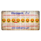 Washington DC.gov Cut License Plate Strips (Set of 8) Emoji - Heart Eyes