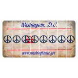 Washington DC.gov Cut License Plate Strips (Set of 8) Peace Sign