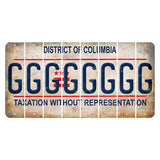 Washington DC District of Columbia Cut License Plate Strips (Set of 8) G