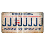 Washington DC District of Columbia Cut License Plate Strips (Set of 8) J