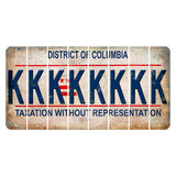 Washington DC District of Columbia Cut License Plate Strips (Set of 8) K