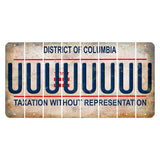Washington DC District of Columbia Cut License Plate Strips (Set of 8) U
