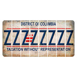 Washington DC District of Columbia Cut License Plate Strips (Set of 8) Z