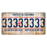 Washington DC District of Columbia Cut License Plate Strips (Set of 8) 3