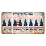 Washington DC District of Columbia Cut License Plate Strips (Set of 8) Pine Tree