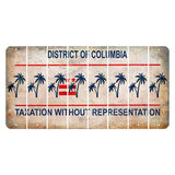 Washington DC District of Columbia Cut License Plate Strips (Set of 8) Palm Trees
